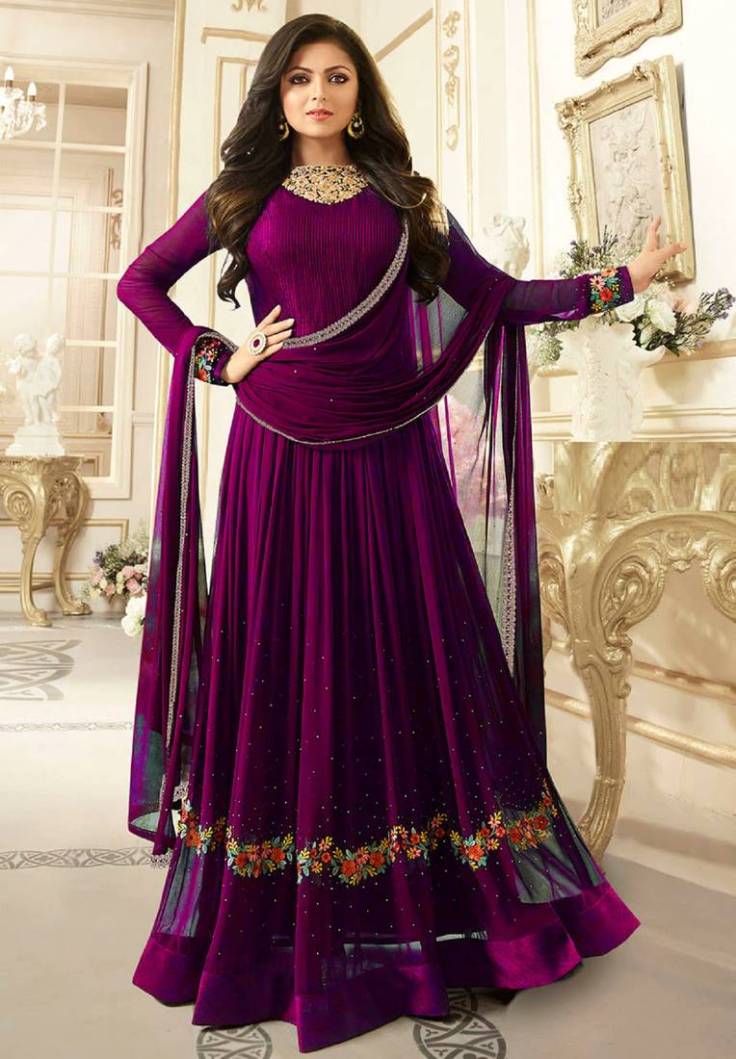 Bright color anarkali