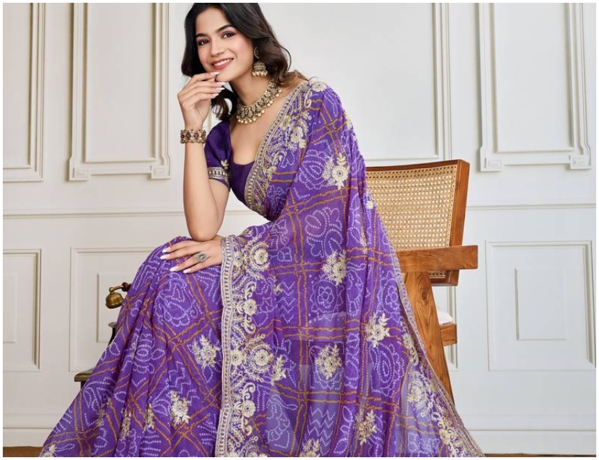 Beautiful Bandhej Sarees