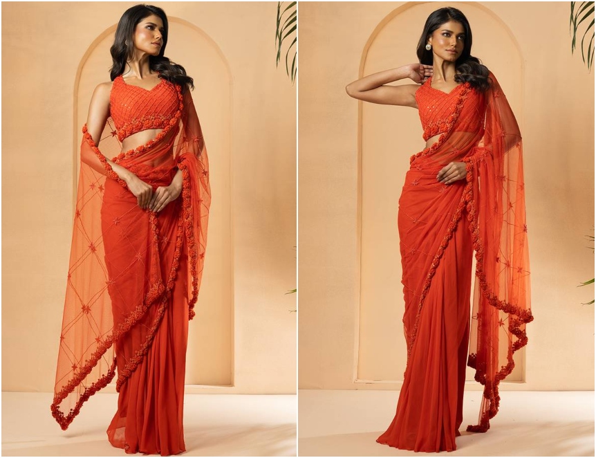Magic of Orange Sarees